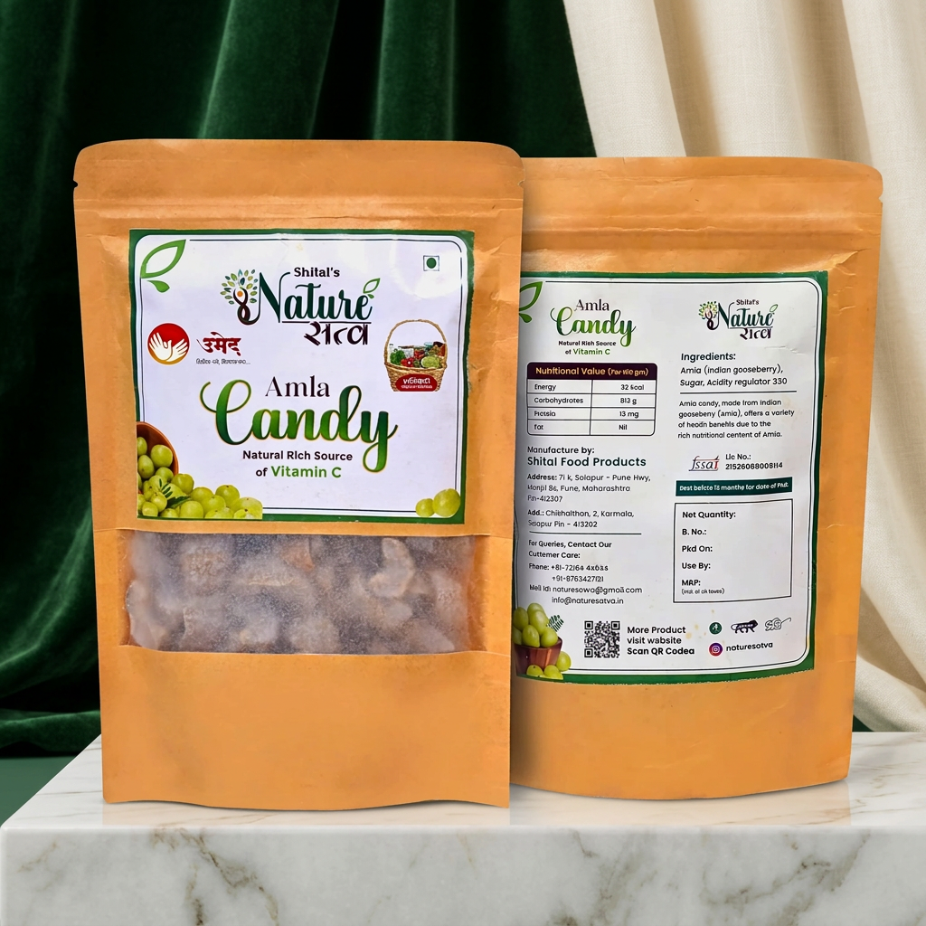 NATURE SATVA Handmade Amla Candy Pack of 250 gm Sweet Chemical Free Pure Natural No Artificial Colour No Added Flavour Healthy Snack
