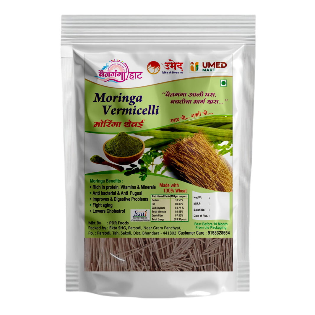 VAINGANGA Moringa Shevai, No Maida Made By Natural Ingredients, Pack of 250 gm