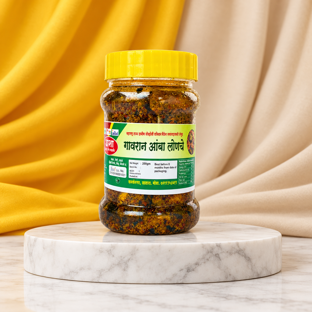 ASHA FOODS Wild Mango Pickle, Gavran Amba Lonache, Maitrey SHG, Natural Ingredients, No Artificial Colour, Pack of 200 gm
