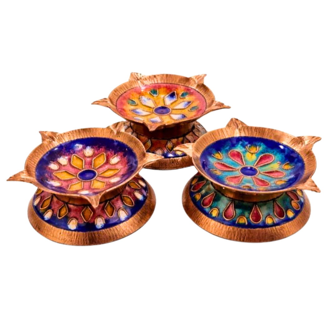 TAMRAKALA Niranjan Diya Pack Of 1 Item Traditional Oil Lamp Spiritual Pooja Aarti Ritual Accessory