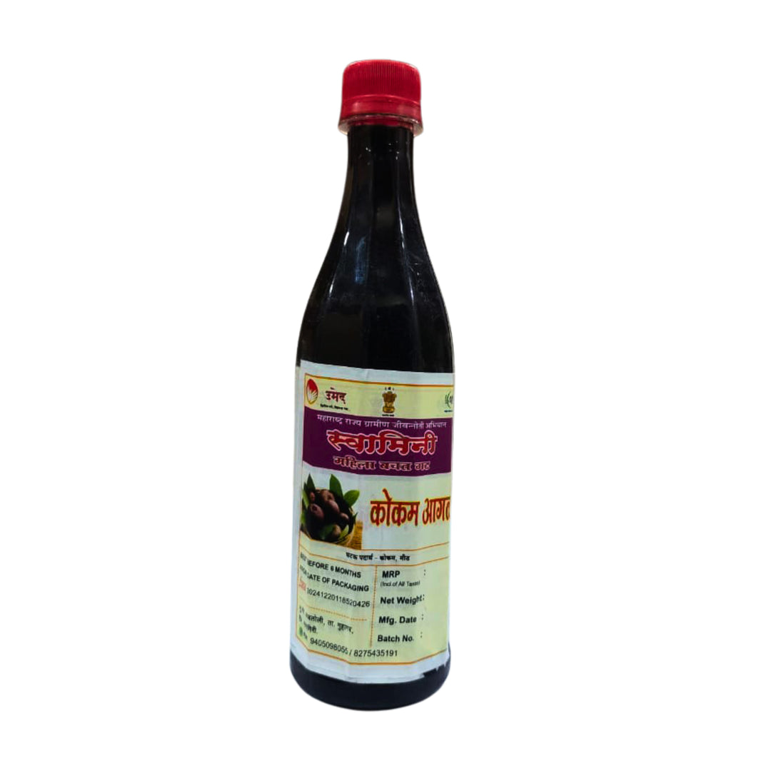 SWAMINI Kokam Agal Traditional Konkan Kokum Extract Concentrate Used for Curries and Drinks Pack of 500 ml