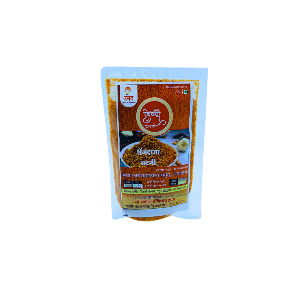 DIVYA Grahudyog Groundnut Chutney, Seva SHG, Natural Ingredients, No Artificial Essence, Pack of 100 gm