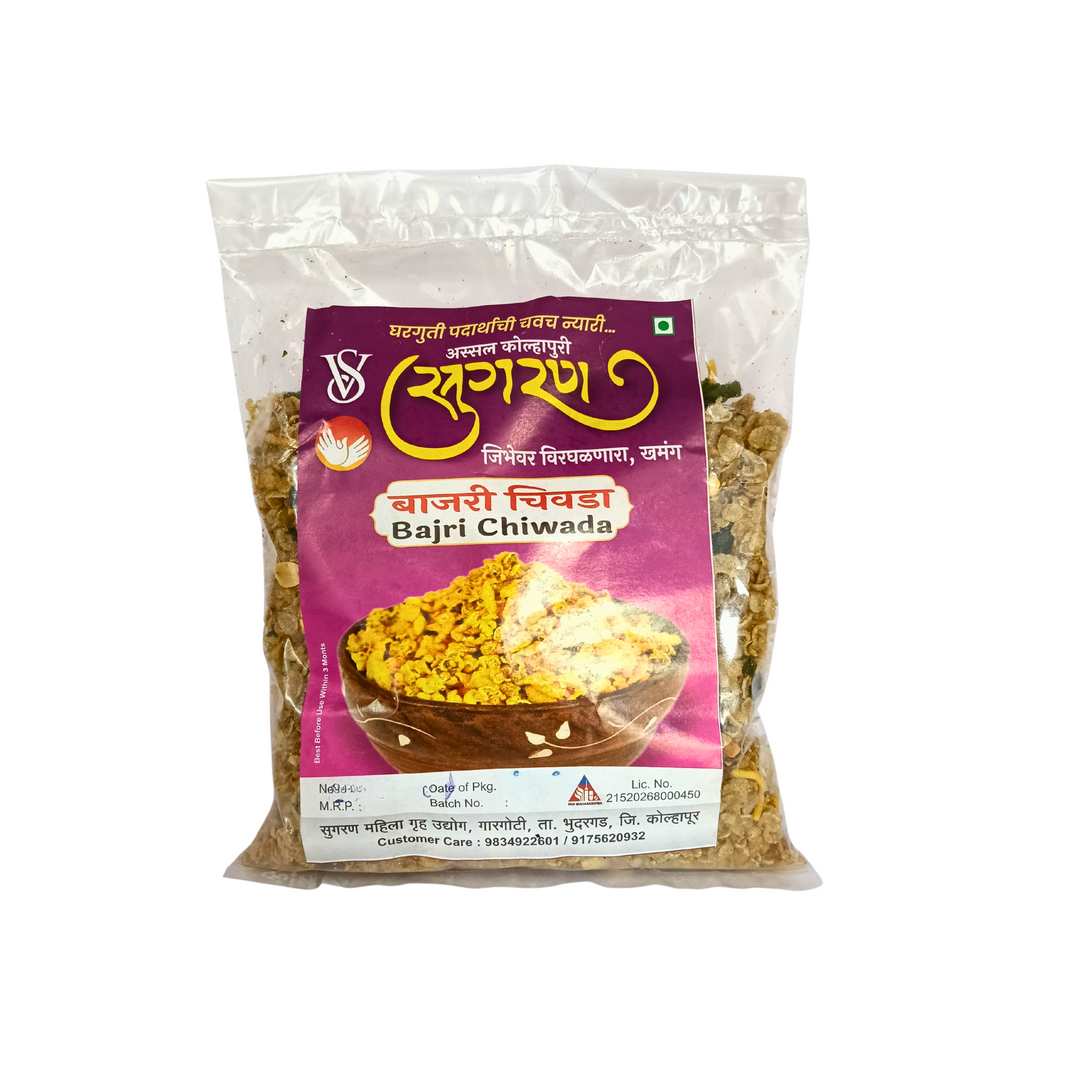 SUGRAN FOODS, Bajri Chiwada, Made By Natural Ingredients, No Artificial, Flavour, Pack of 250 gm