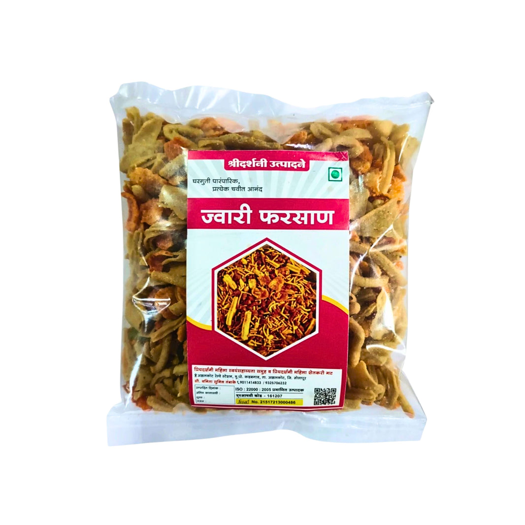 SHREEDARSHANI FOODS Jwari Farsan Crispy Fried Jowar Snack Mild Spice Long Shelf Life Suitable For Snacks Travel And Daily Munching 250gm