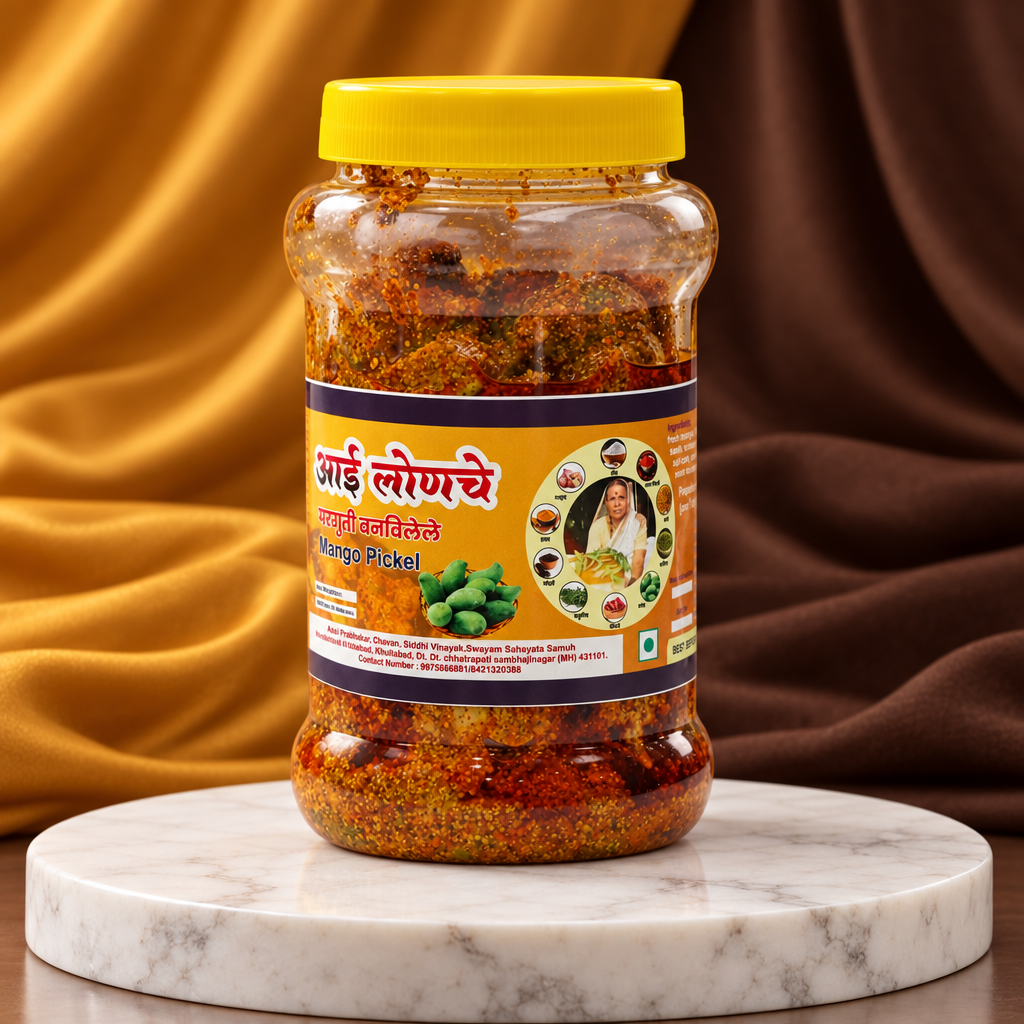 AAI, Siddhivinayak Mango Pickle, Natural Ingredients, No Artificial Essence, Pack of 1000 gms