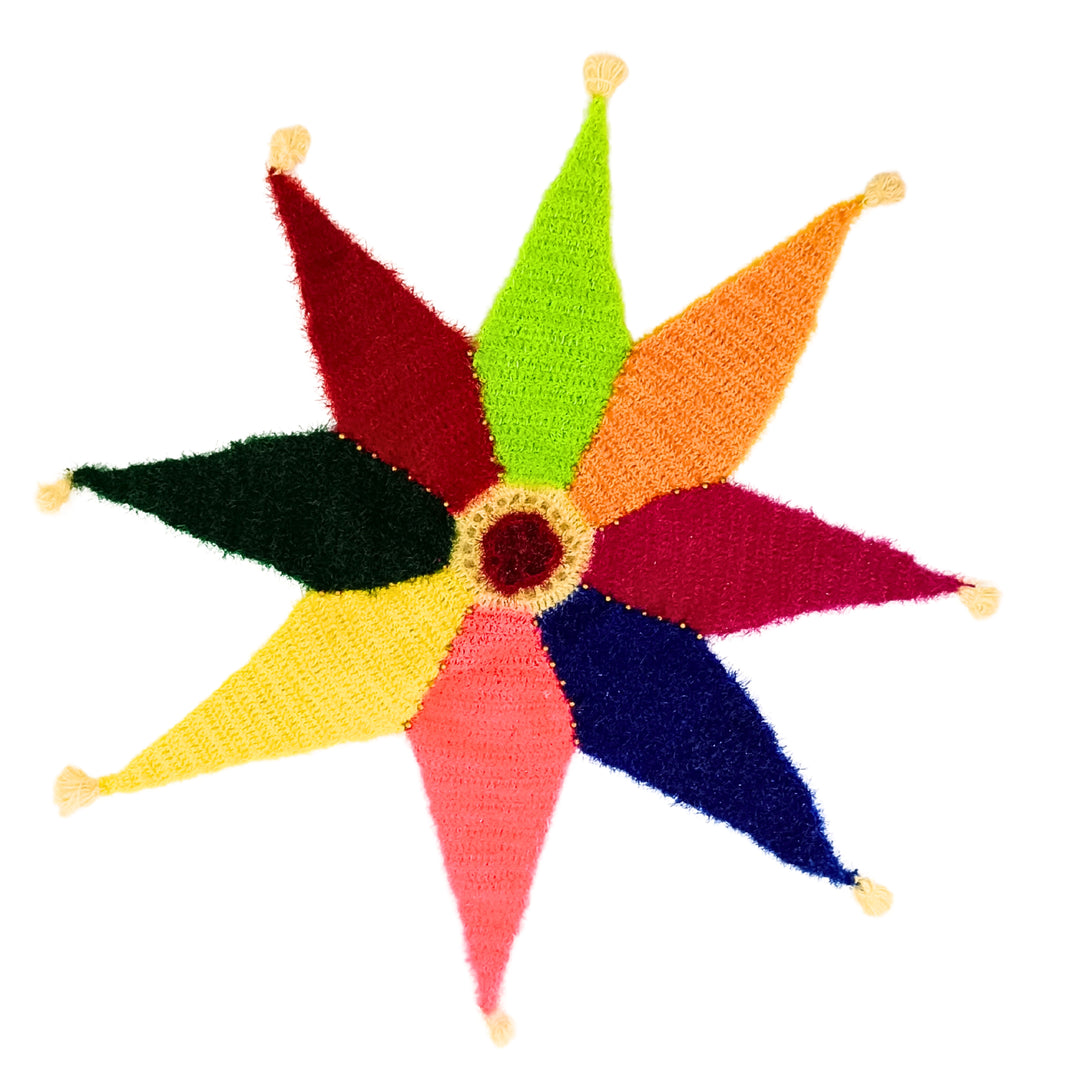 VAISHNAVI Woolen Table Mat, Flower Design, Made By Vaishnavi SHG, Pack Of 1 Piece
