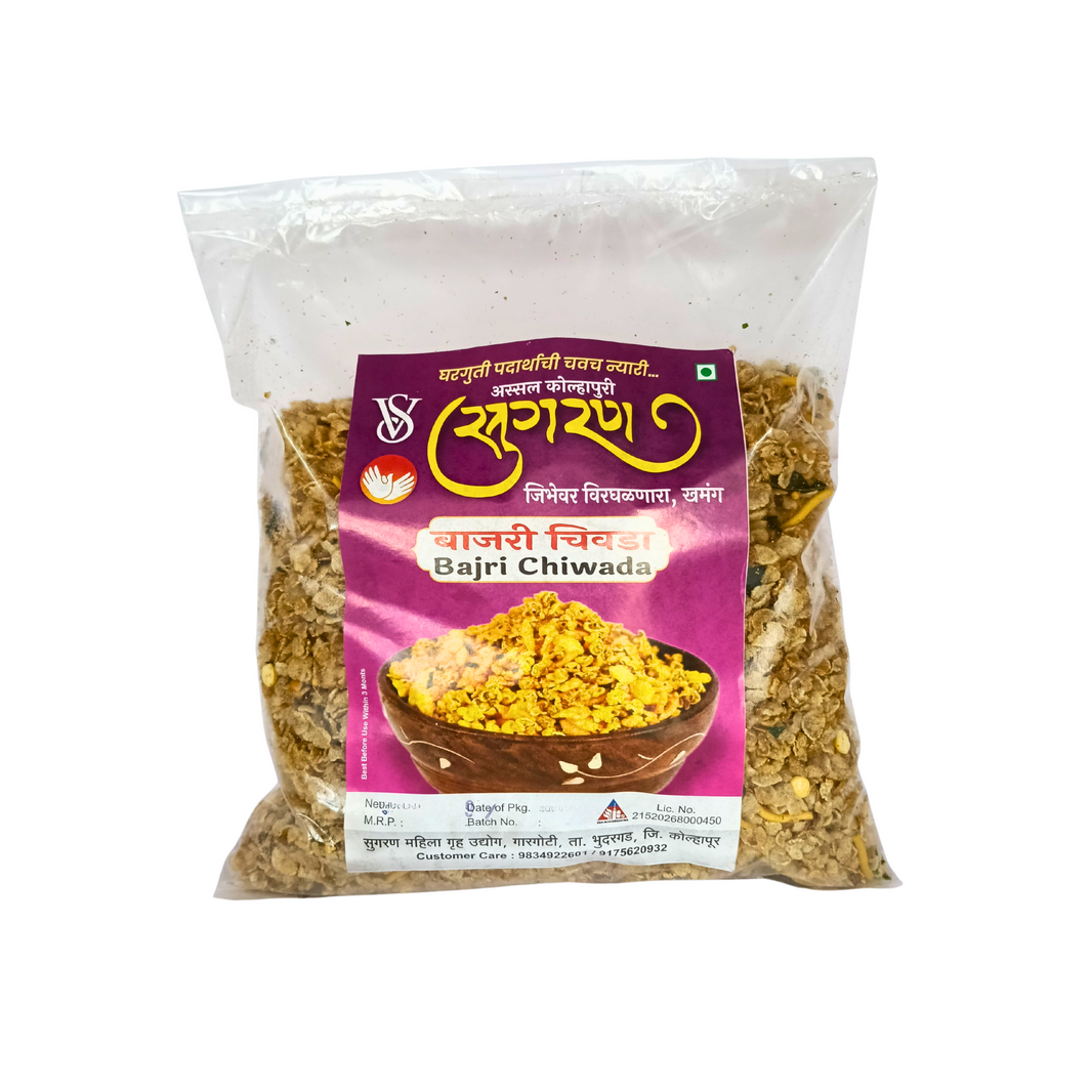 SUGRAN FOODS, Bajri Chiwada, Made By Natural Ingredients, No Artificial, Flavour, Pack of 500 gm
