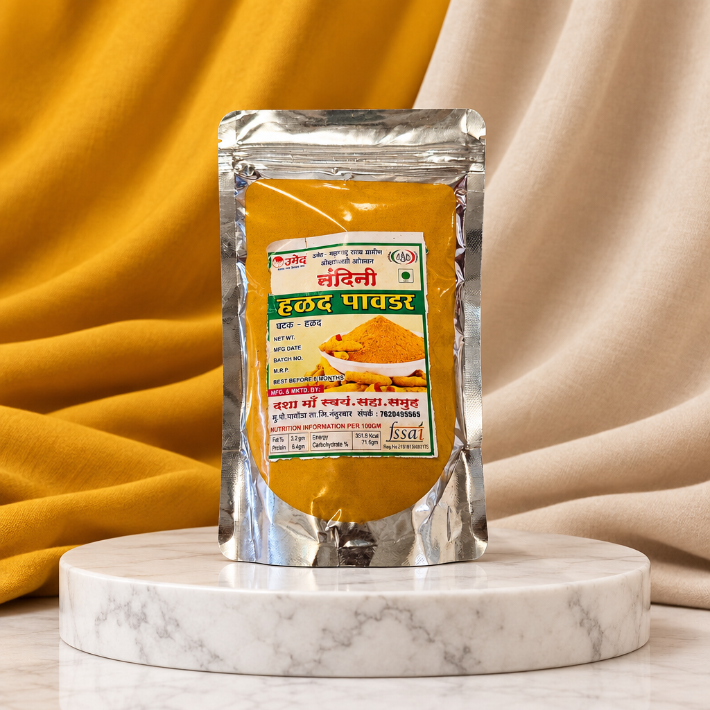 NANDINI MASALE Halad Powder Turmeric Powder Pack of 1000 gm Pure Rich Color Aromatic Traditional Cooking Spice Premium Quality Hygienically Processed Fresh