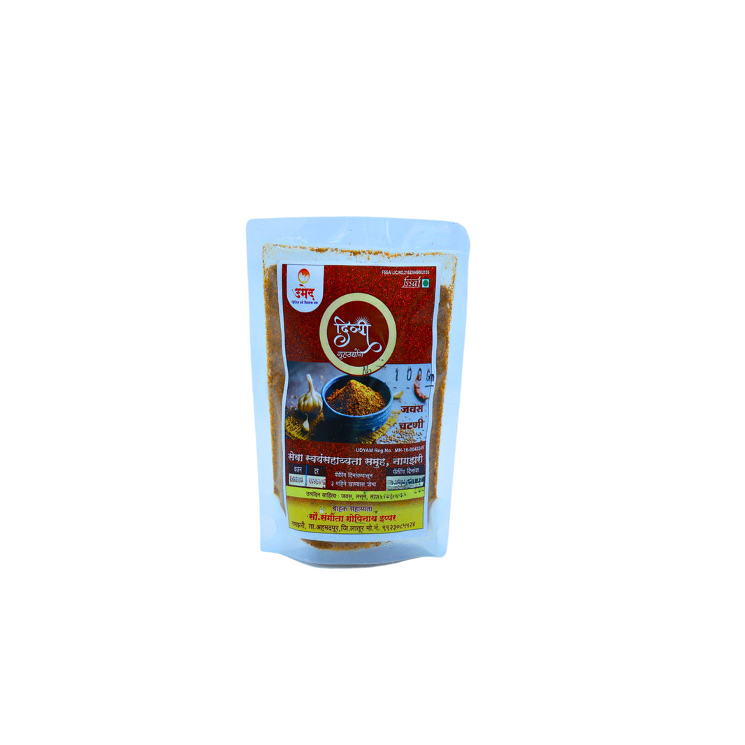 DIVYA Grahudyog Jawas Chutney, Seva SHG, Natural Ingredients, No Artificial Essence, Pack of 100 gm
