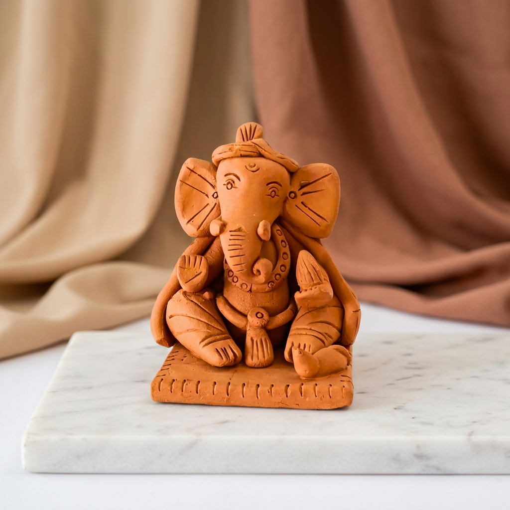 SADGURU Big Ganapati on Paat Handcrafted Terracotta Idol