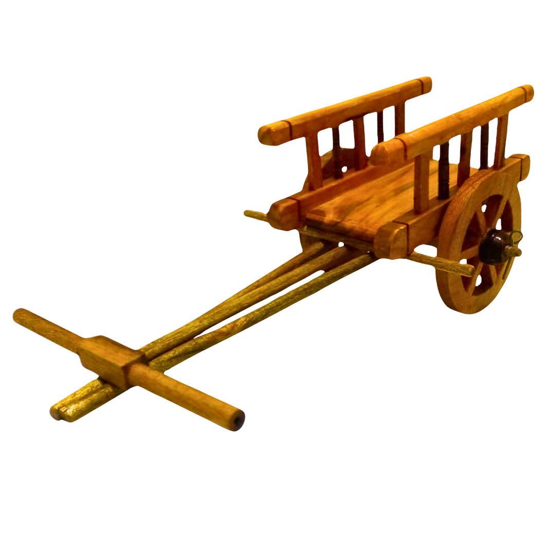 CHOUNDESWARI MAHILA SHG, KUNDAL ShowPiece Bullock Cart Wooden Craft (Bailgadi) Handmade with care, Authentic taste, Preservative-free Pack of 1 Piece