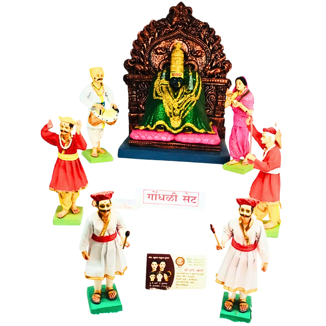 SHRI ART – Ghondhali Set Handcrafted Figurines Cultural & Durable Craft Pack of 7 Pieces