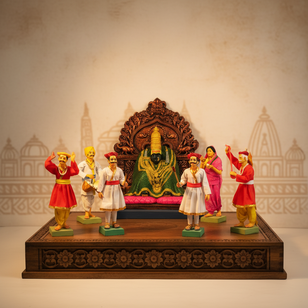 SHRI ART – Ghondhali Set Handcrafted Figurines Cultural & Durable Craft Pack of 7 Pieces