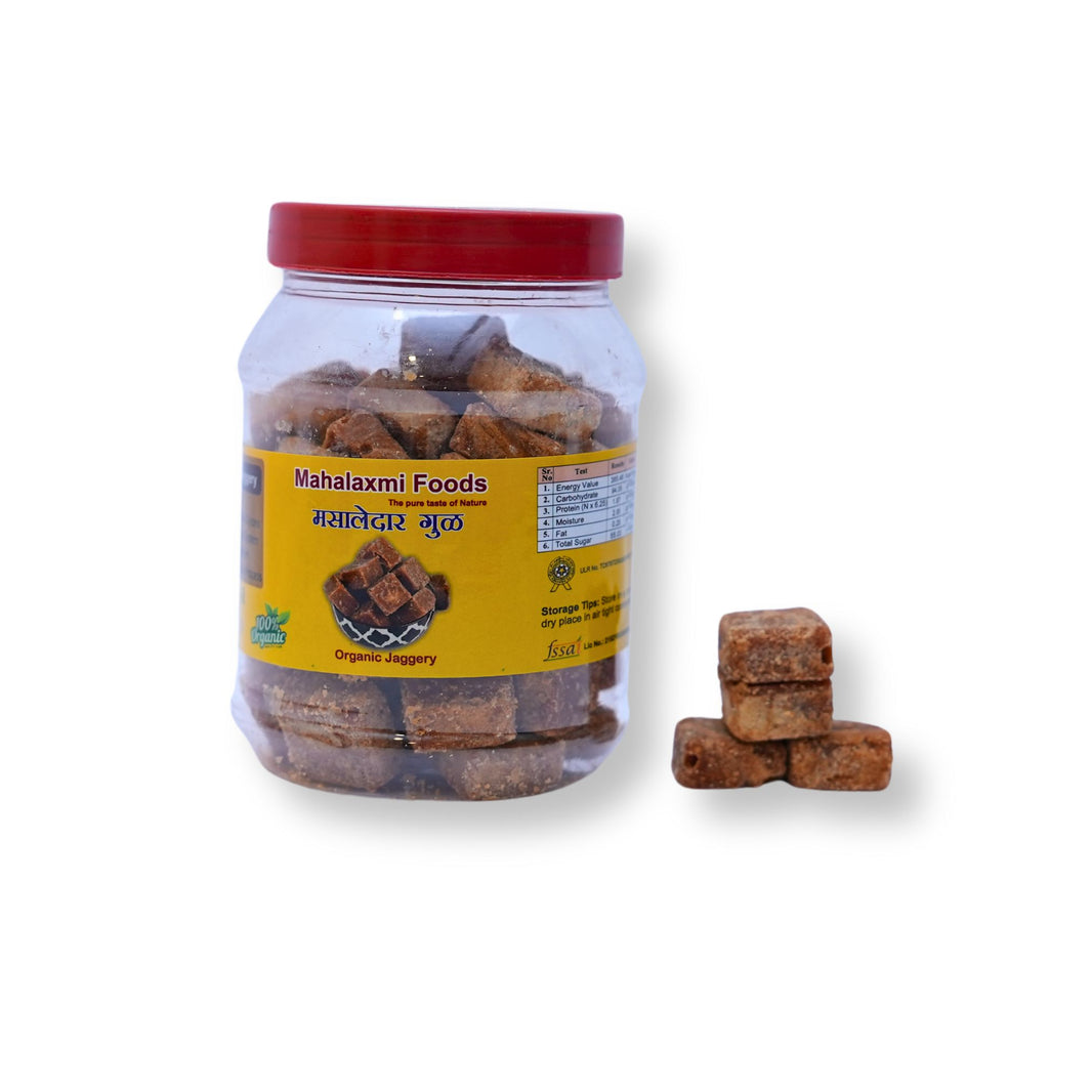 MAHALAXMI FOODS, Pure Deshi Gul Jaggery Cubes, Natural, Chemical Free, 500gm