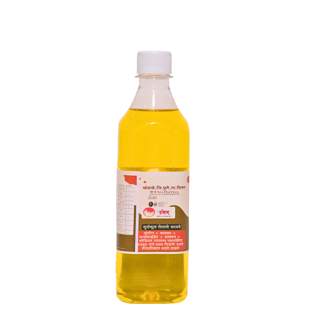 DURGA Cold Oil Sunflower Oil, wooden Pressed Oil, Durgadevi SHG, Natural, Chemical Free, 1000ml