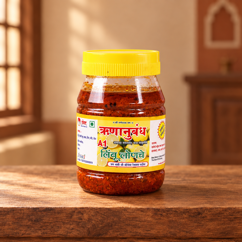 RUNANUBANDH Lemon Pickle, Natural Ingredients, No Artificial Essence, Pack of 1000 gms