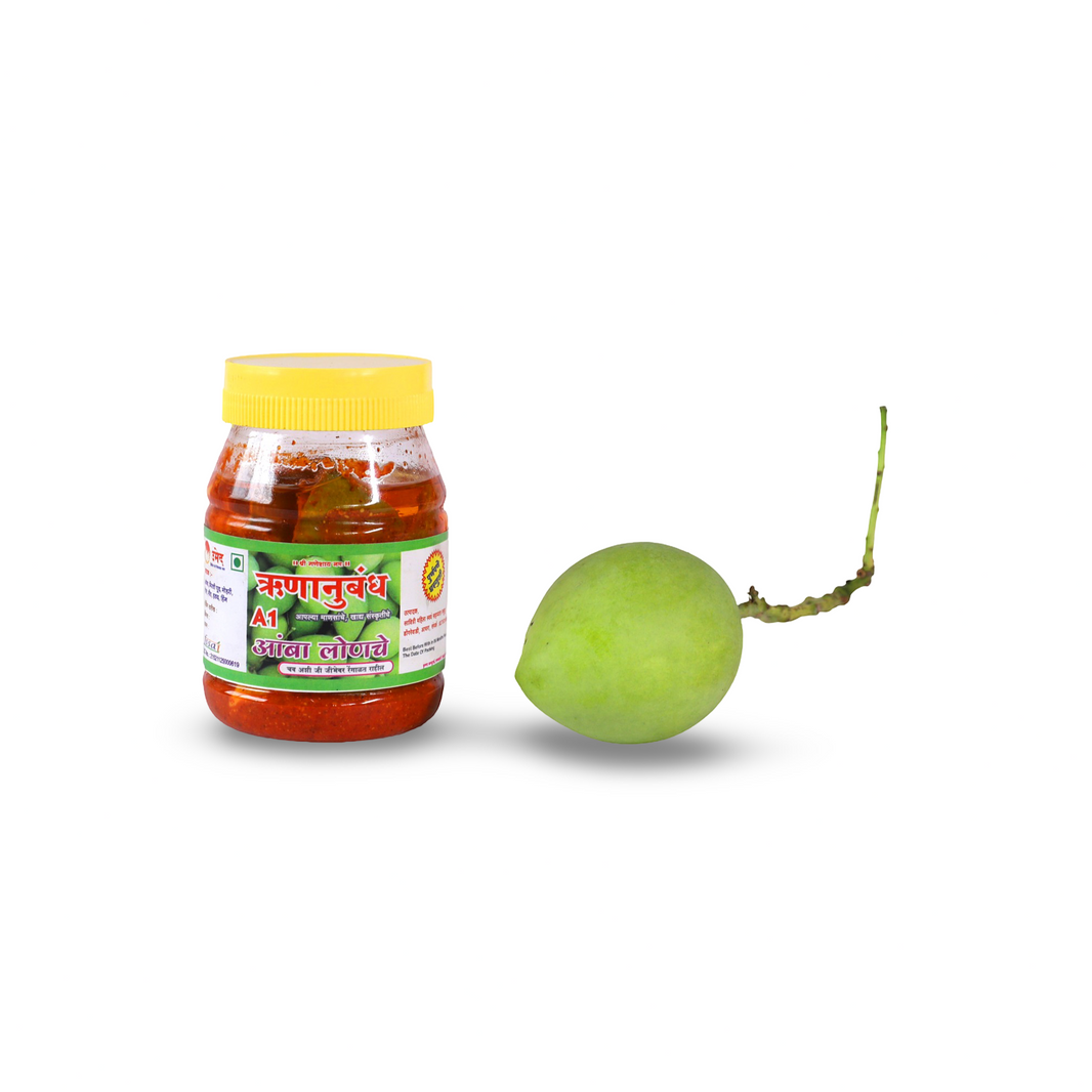 RUNANUBANDH Mango Pickle, Natural Ingredients, No Artificial Essence, Pack of 500 gm