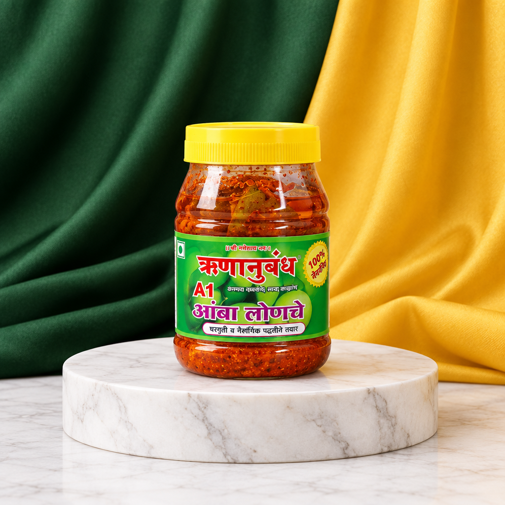 RUNANUBANDH Mango Pickle, Natural Ingredients, No Artificial Essence, Pack of 1000 gm