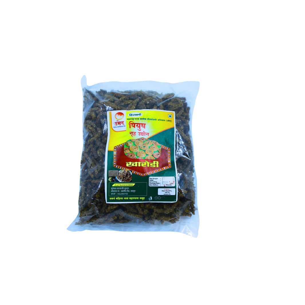 PIYUSH GRUH UDYOG, Bajri Kharudi, Handmade, Samarth SHG, High-Quality Ingredients, Crispy, Flavor, Pack of 500 gms