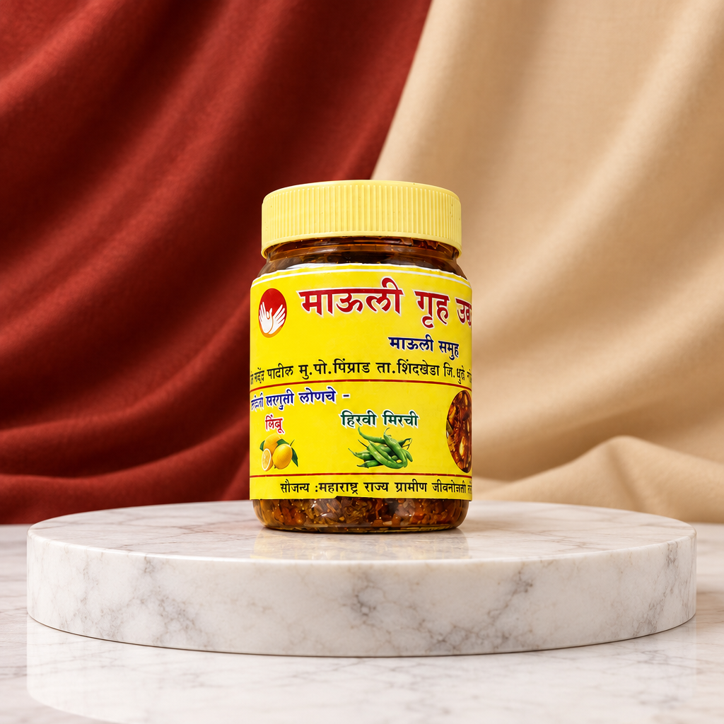 MAULI GRUH UDYOG Mirchi Lonche Pack Of 250gm Spicy Chilli Pickle Strong Flavor Traditional Side Dish