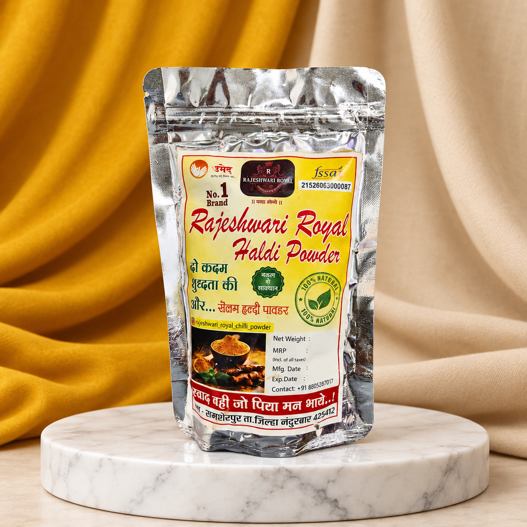 RAJESHWARI ROYAL Halad Powder Turmeric Powder Pack of 200 gm Pure Rich Color Aromatic Traditional Cooking Spice Premium Quality Hygienically Processed Fresh