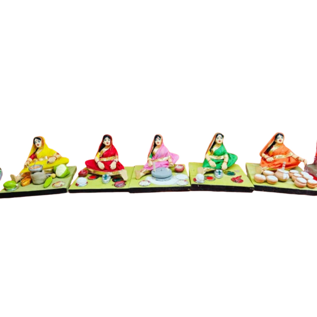 SHRI ART – Working Women Handcrafted Figurines Authentic & Handcrafted Detailing Pack of 5 Pieces