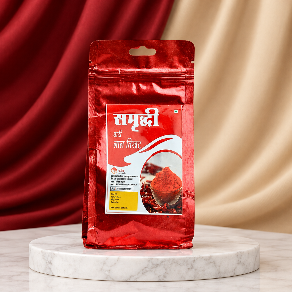 SAMRUDHI – Samrudhi Lal Tikhat - pure, farmer-made, natural - Pack of 500 g
