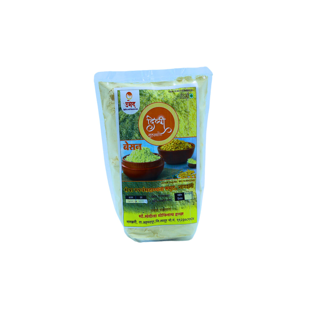 DIVYA Grahudyog Besan Flour, Seva SHG, Natural Ingredients, No Artificial Essence, Pack of 500 gm