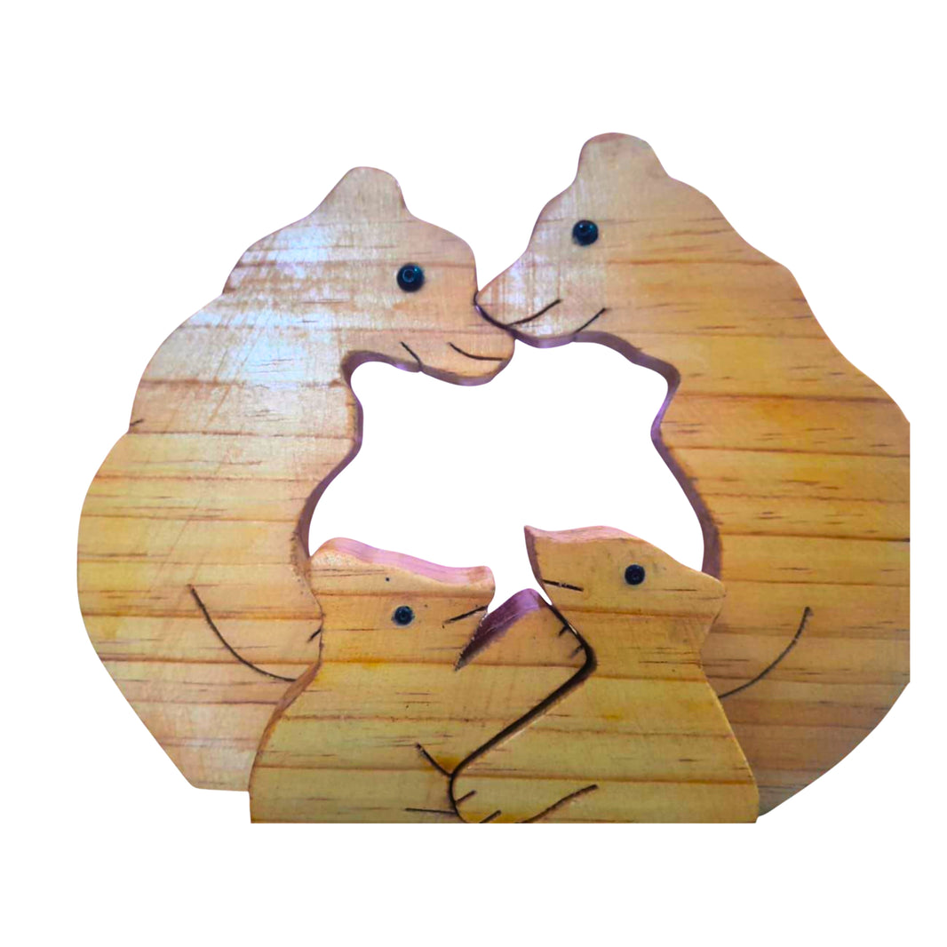 CHOUNDESWARI MAHILA SHG, KUNDAL ShowPiece Bear Wooden Craft (Aswal) Handmade with care, Authentic taste, Preservative-free Pack of 1 Piece