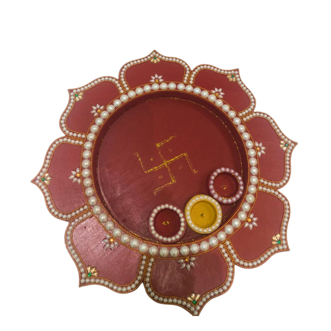 NAMA FUSION, Big Puja Plate Decor, Yogiraj SHG, Local Craftsmanship, Pack of 1 no