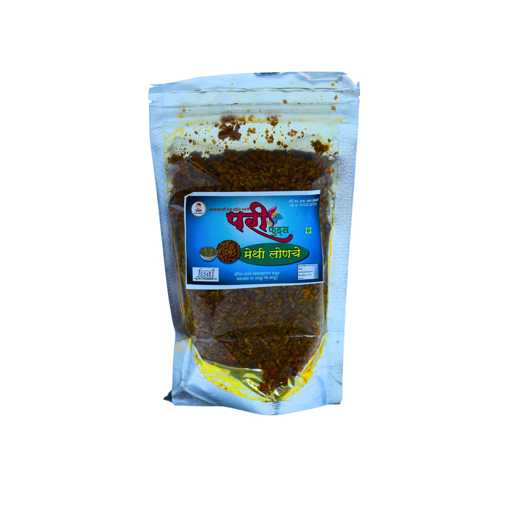 PARI FOODS Fenugreek Pickle, Methi Pickle, Indira Gandhi SHG, Made By Natural Ingredients, No Artificial Flavours, Pack of 250 gms