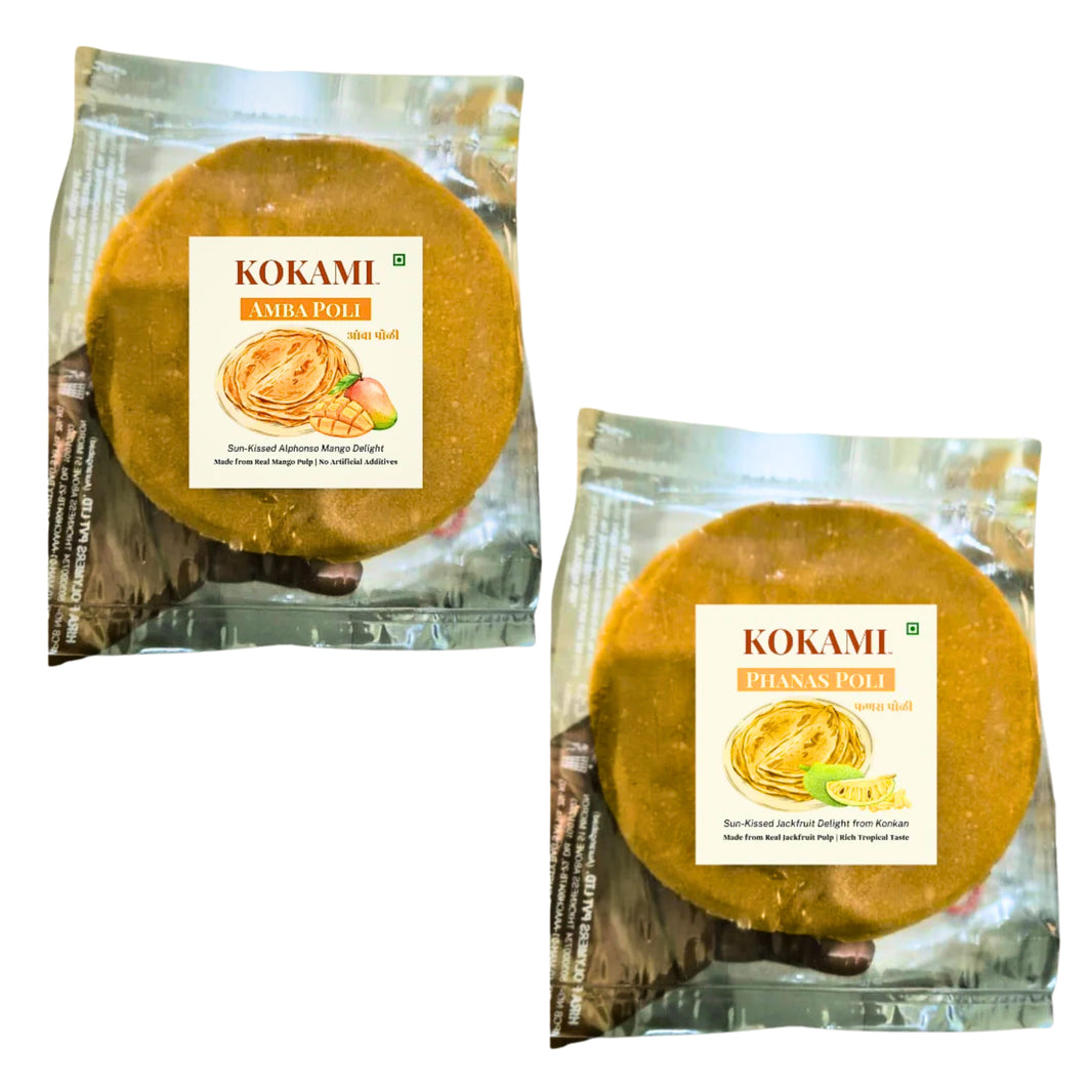KOKAMI Amba Poli & Phanas Poli Combo, Durgalaxmi SHG, Natural Ingredients, No Artificial Essence, 1 Pack of 100g each