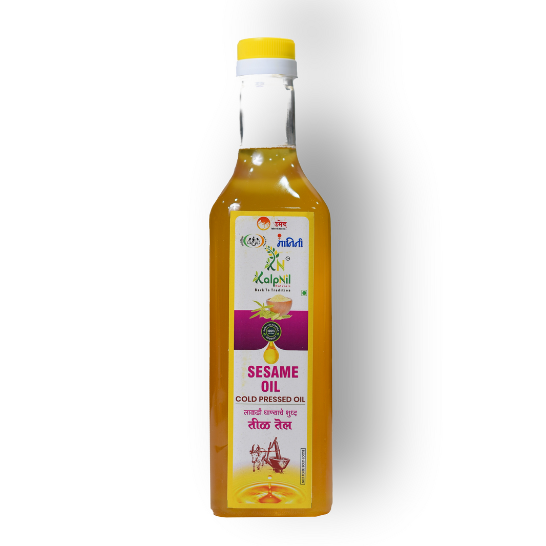 KALPNIL Pure Sesame Oil, wooden Pressed Oil, Samarth SHG, Natural, Chemical Free, 1000 ml