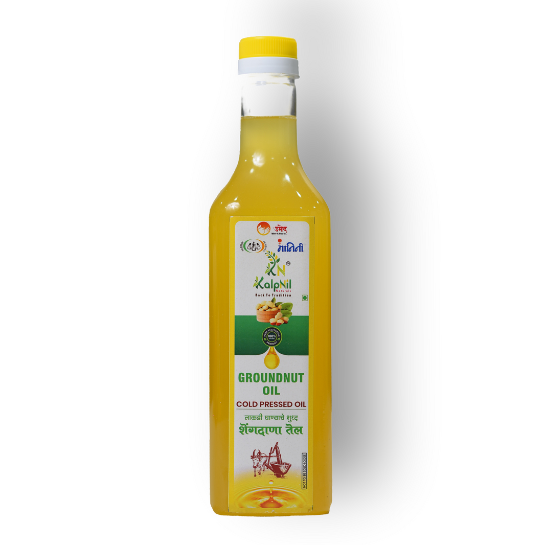 KALPNIL Pure Groundnut Oil, wooden Pressed Oil, Samarth SHG, Natural, Chemical Free, 1000ml
