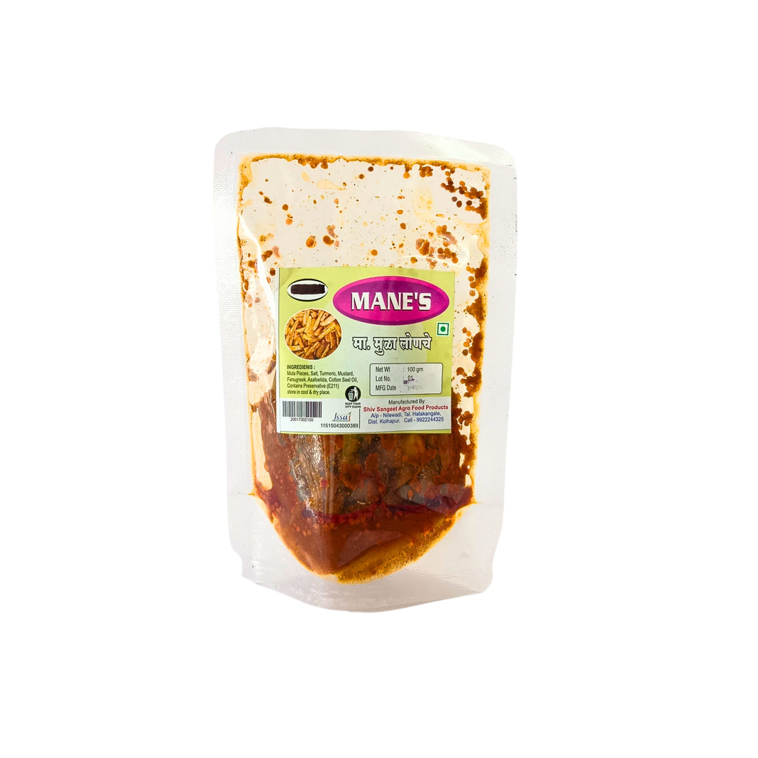 MANE Mine Mula Pickle, Shri Sai SHG, Natural Ingredients, No Artificial Colour, Pack of 100 gm