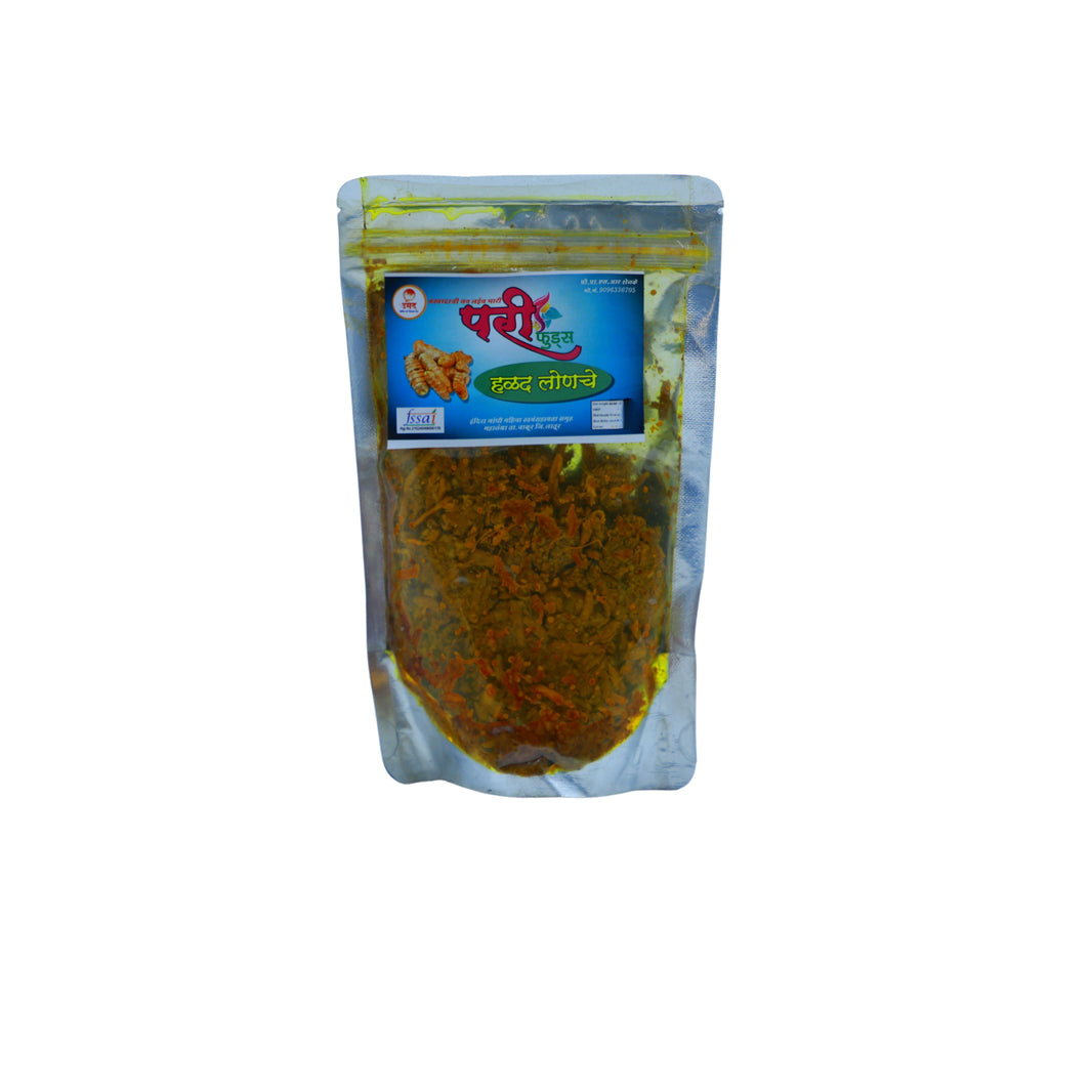 PARI FOODS Turmeric Pickle, Halad Pickle, Indira Gandhi SHG, Made By Natural Ingredients, No Artificial Flavours, Pack of 200 gms