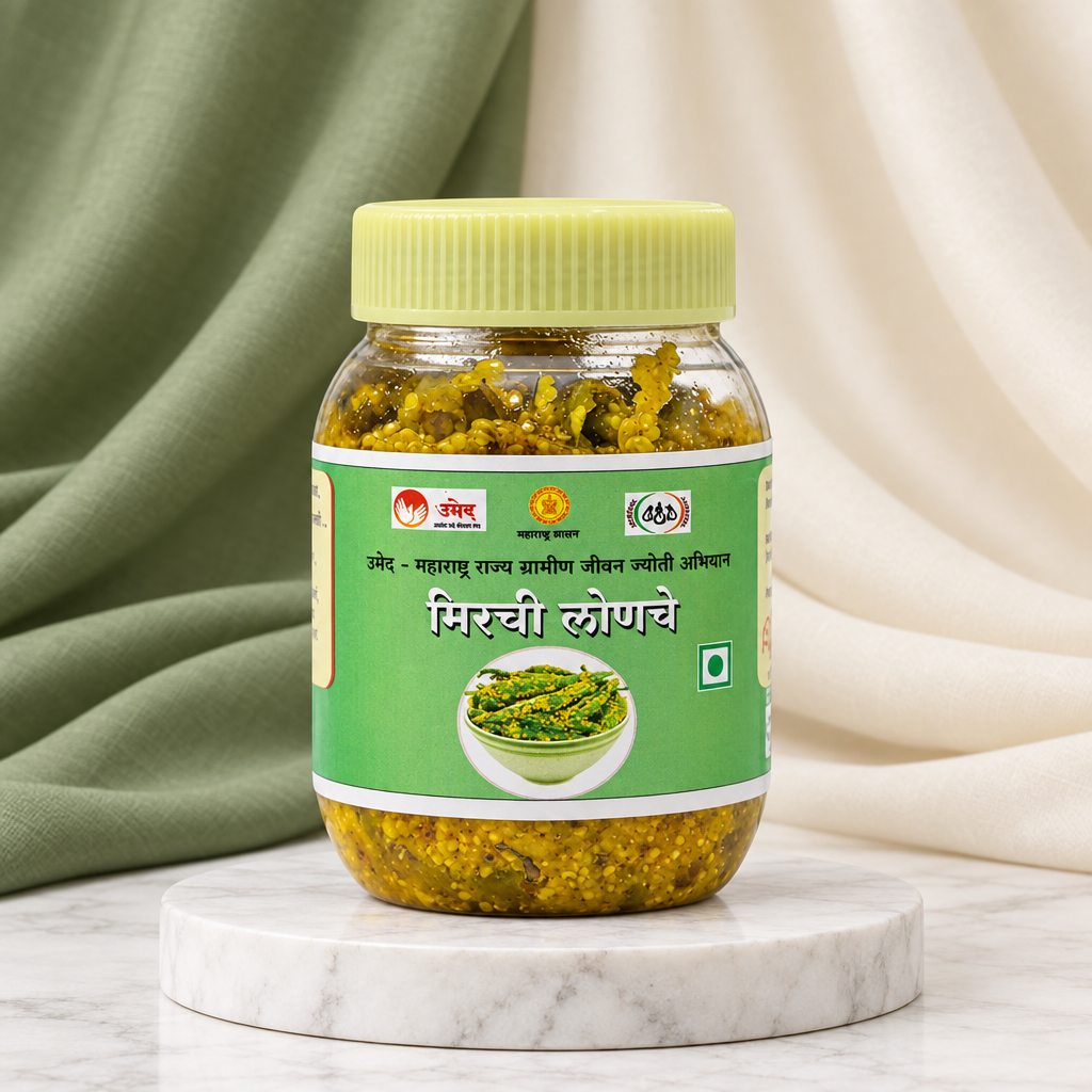 NISARG,Sanyog Chilly Pickle, Natural Ingredients, No Artificial Essence, Pack of 500 gms