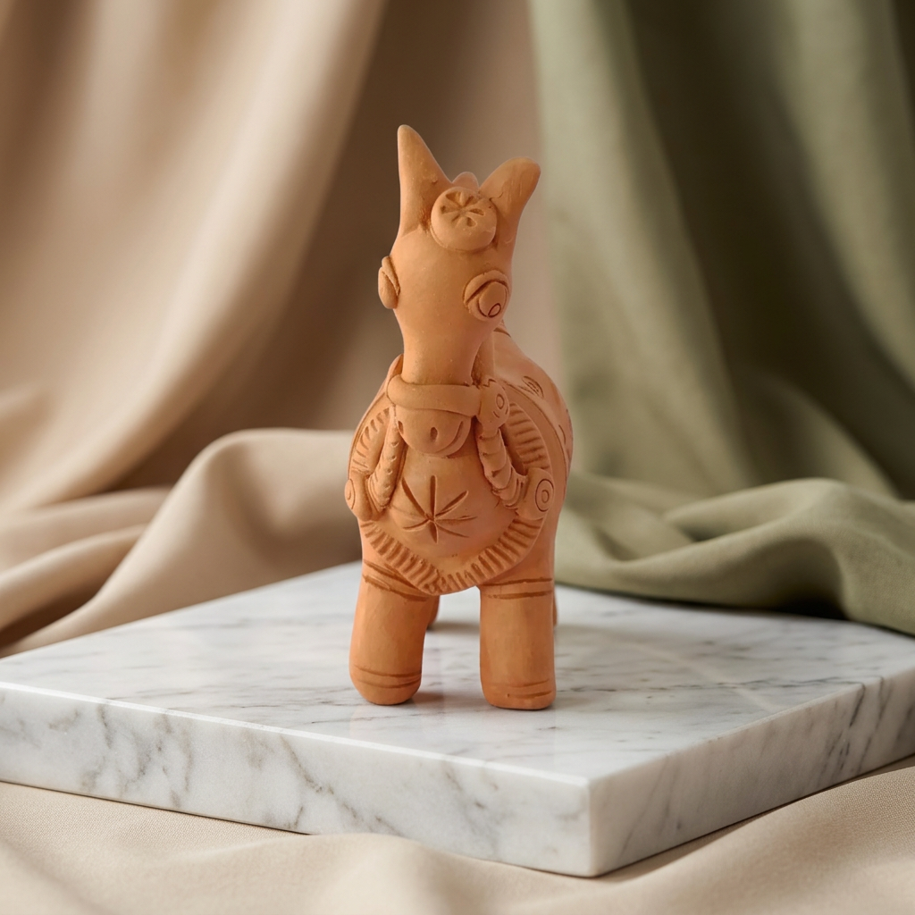 SADGURU Eco Friendly Horse Handcrafted Terracotta Art Made from Natural Soil Traditional Pottery Craft Pack of 1