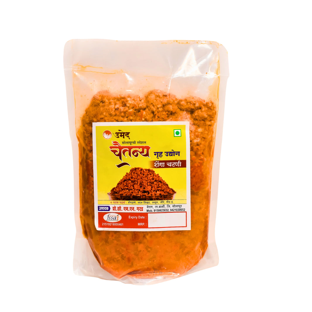 CHAITANY GRUH UDYOG Shenga Chatani Protein Rich Roasted Groundnut Chutney Nutty Aroma Balanced Spice Traditional Maharashtrian Taste 500 gm