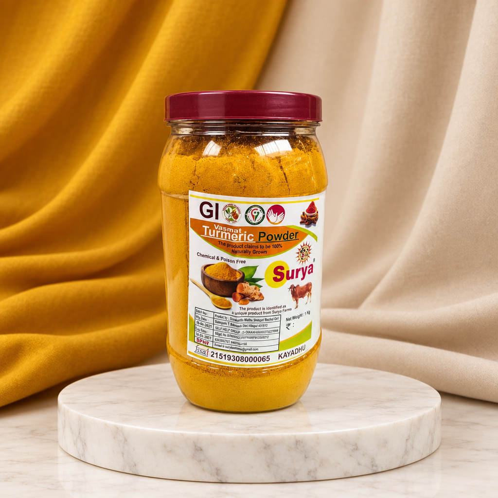 SURYA Halad Powder Pack Of 1kg Natural Turmeric Powder Rich Color Traditional Spice Ingredient