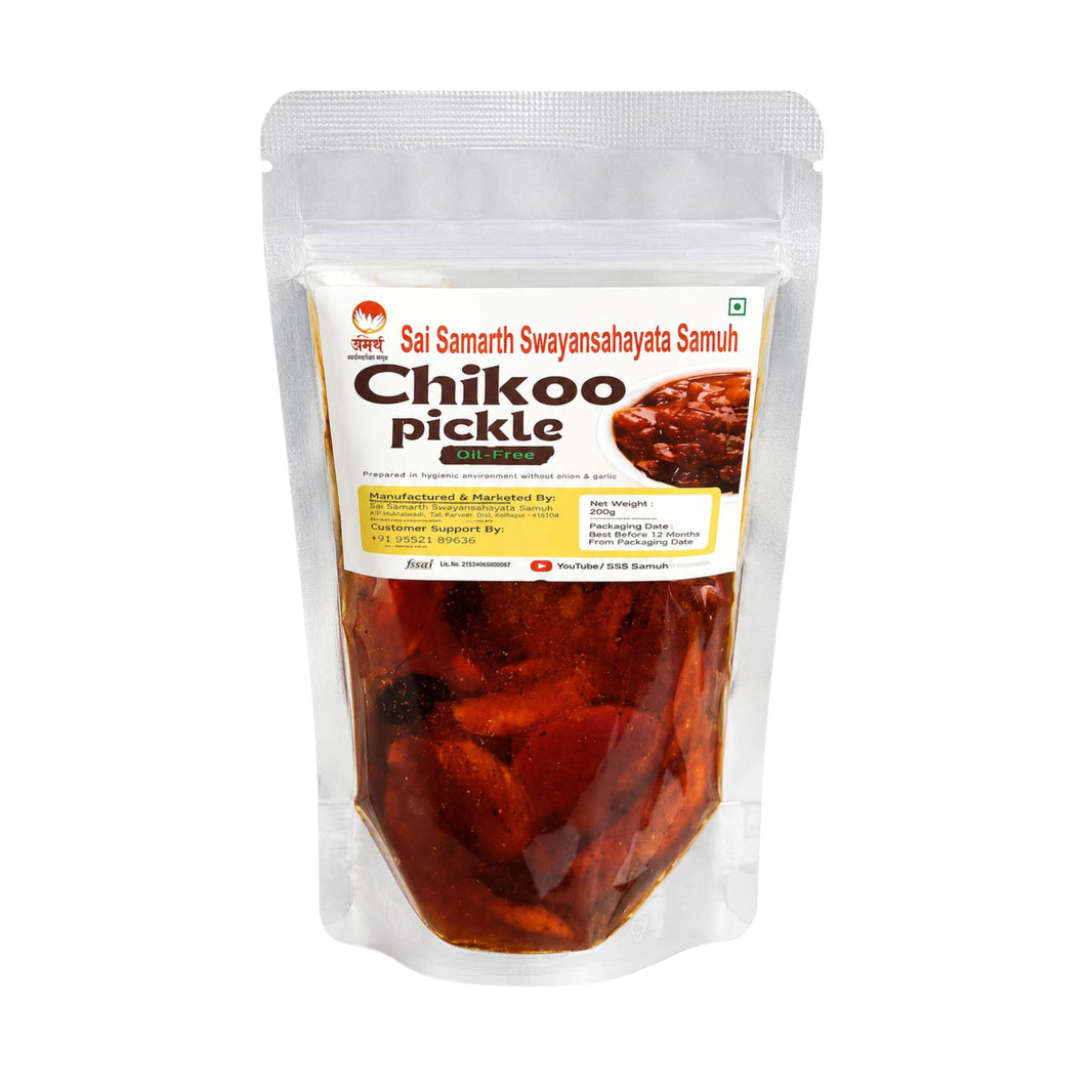 SAI SAMARTH Chikoo Pickle Pack Of 200gm Traditional Fruit Pickle Unique Sweet Spicy Flavor