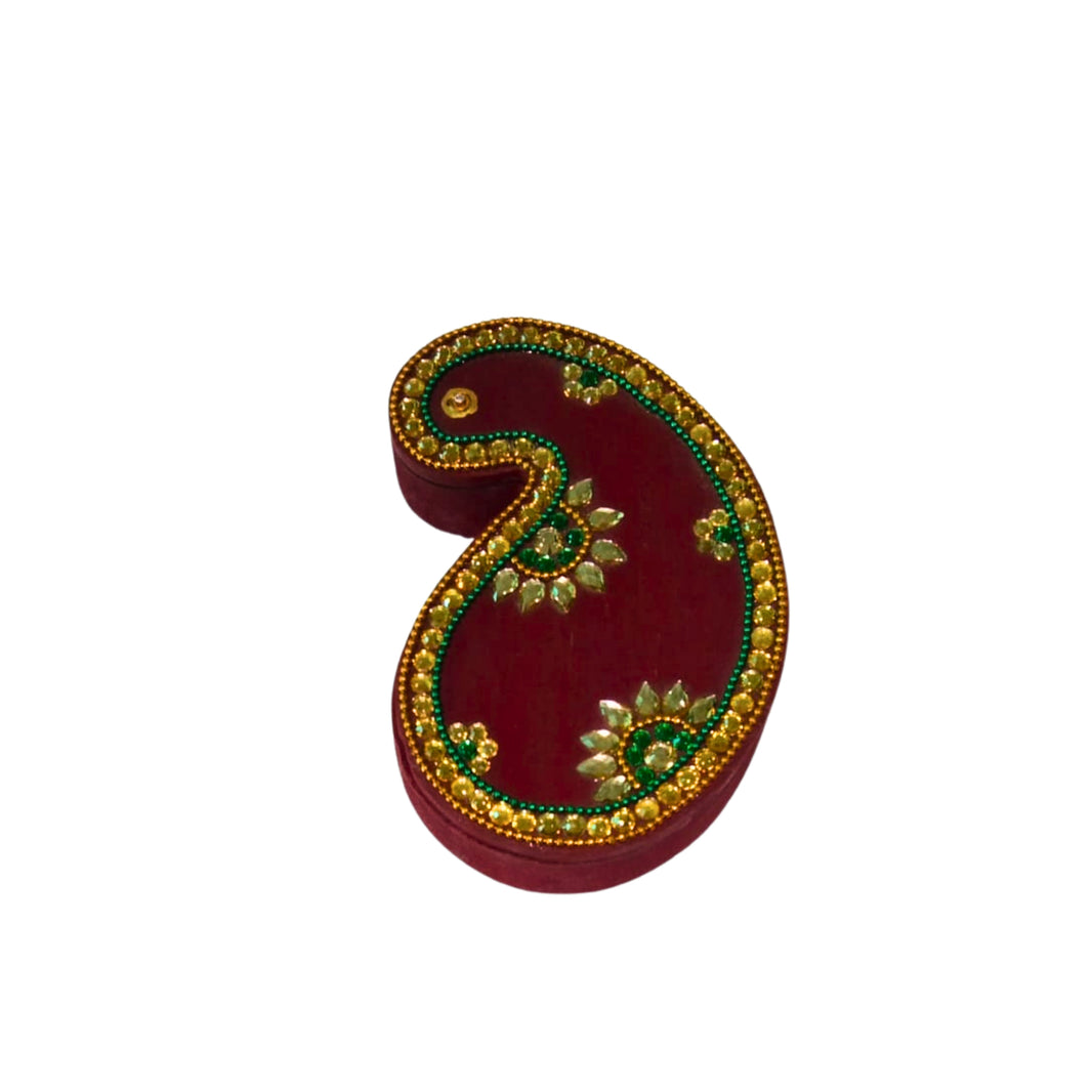 NAMA FUSION, Haldi Kumkum Karanda (Holder), Koyari, Red Colour, Yogiraj SHG, Local Craftsmanship, Pack of 1 no