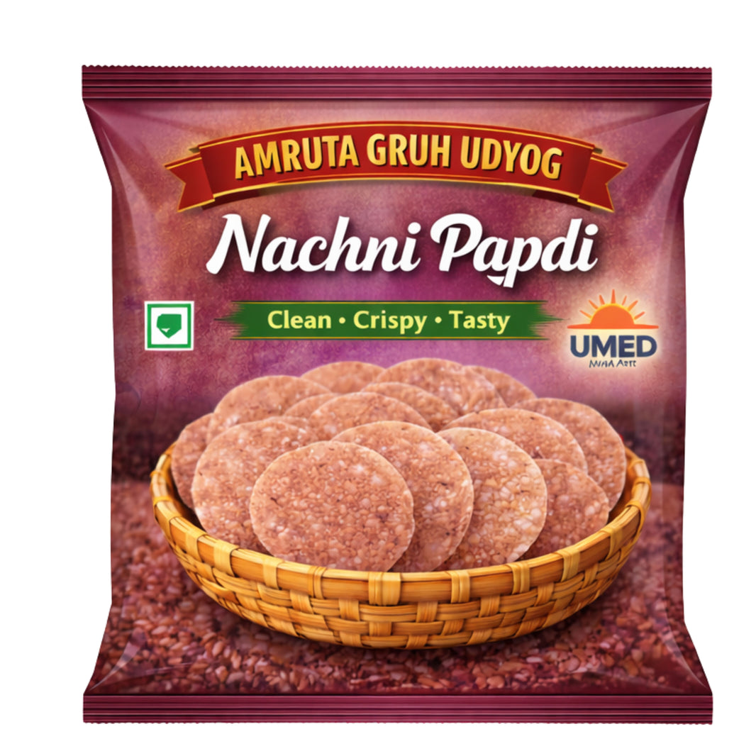 AMRUTA GRUH UDYOG Ragi Papad Pack of 1000 gm Nutritious Gluten Free Traditional Snack Light Crispy Homemade Taste