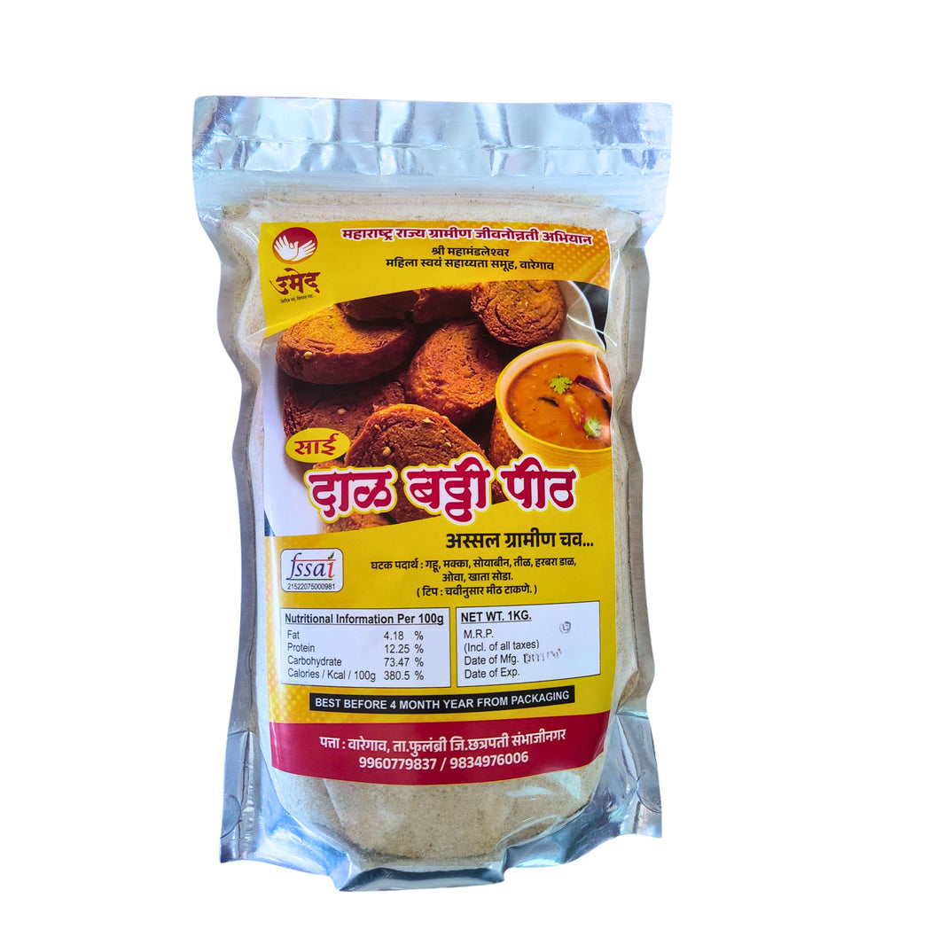SAI Authentic Daal Batti Pith Coarse Textured Traditional Flour Made Using Traditional Milling By Women SHG For Classic Daal Baati Pack 1 Kg