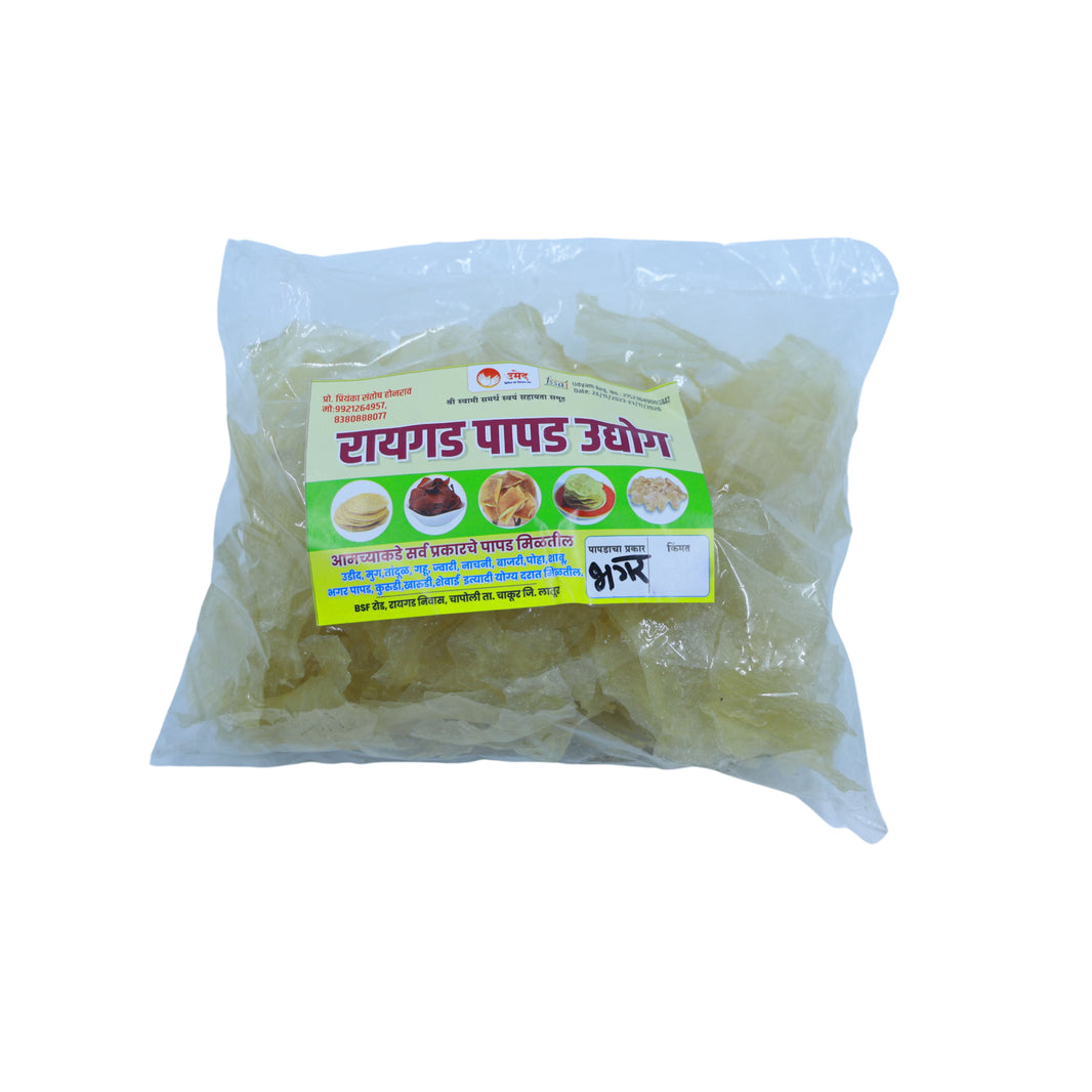 RAYGAD, Bhagar Papad, Handmade, Shri Swami Samartha SHG, High-Quality Ingredients, Crispy, Flavor, Pack of 200 gms