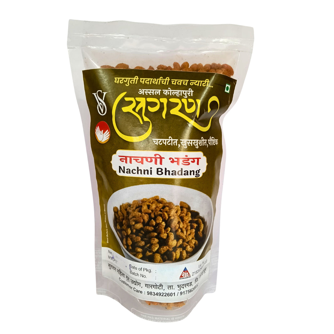SUGRAN FOODS, Nachani Bhadang, Made By Natural Ingredients, No Artificial, Flavour, Pack of 100 gm