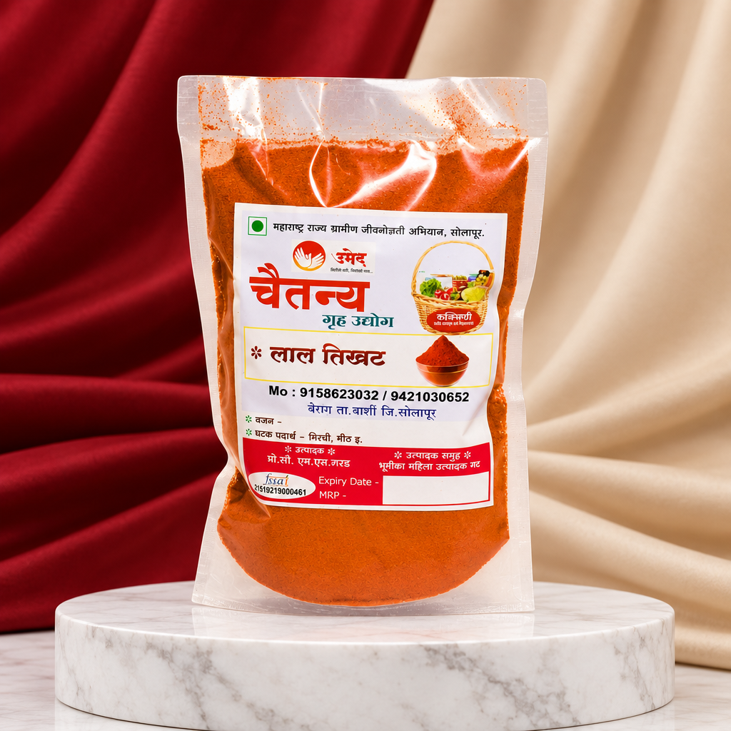 CHAITANY GRUH UDYOG Lal Tikhat Strong Spicy Red Chilli Powder Sun Dried Chillies Rich Red Colour Enhances Taste 1 kg