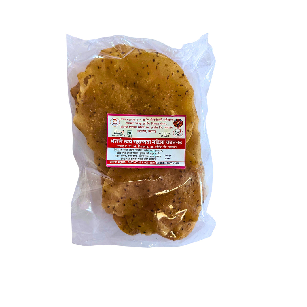 BHARARI - Nagali Papad (8 pcs) | Handmade, Wholesome, 100% Natural, No Additives | 8 PCS