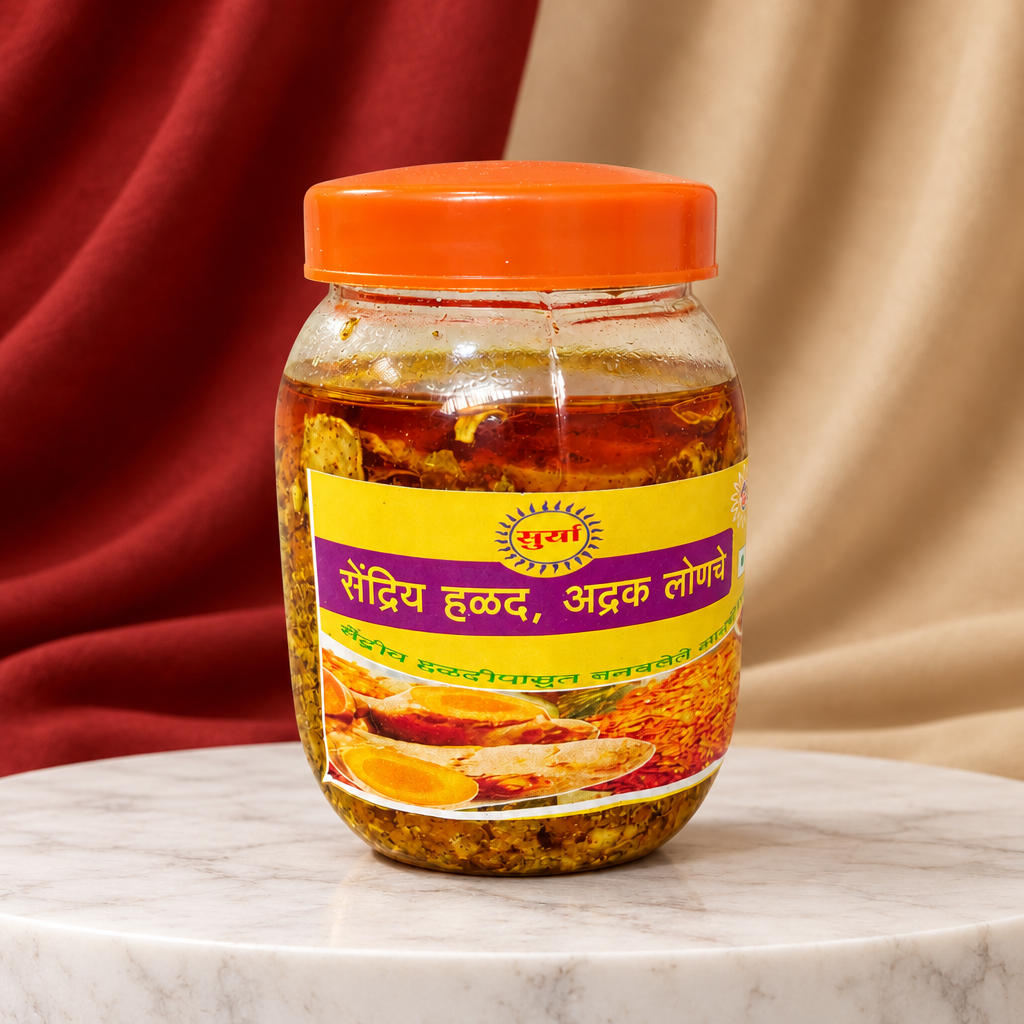 SURYA Halad Lonche Pack Of 500gm Traditional Turmeric Pickle Authentic Maharashtrian Flavor