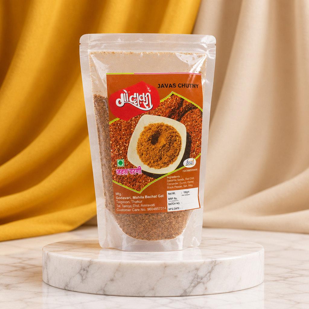 GODAWARI Jawas Chutney, Godawari SHG, Natural Ingredients, No Artificial Colour, Pack of 100 gm